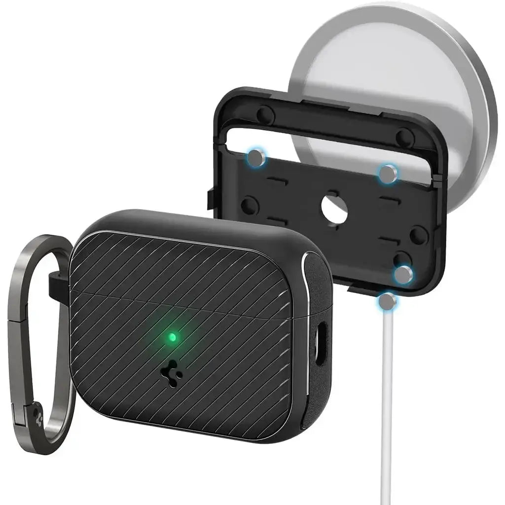 Spigen Mag Armor MagFit Coque Compatible avec AirPods Pro 2eme Génération (2023/2022) - Noir Mat Spigen Mag Armor MagFit Coque Compatible avec AirPods Pro 2eme Génération (2023/2022) - Noir Mat