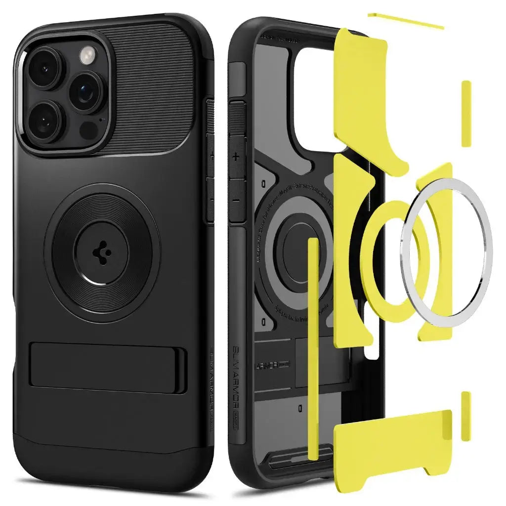 Spigen Rugged Armor MagFit Hülle Für IPhone 16 Plus – MagSafe Kompatibel, Schwarz, Mit XRD-Schutz