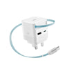 CUKTECH 67W CP6 GaN Charger Fast Charging Built-in Retractable USB-C Cable AD653W-UK - White