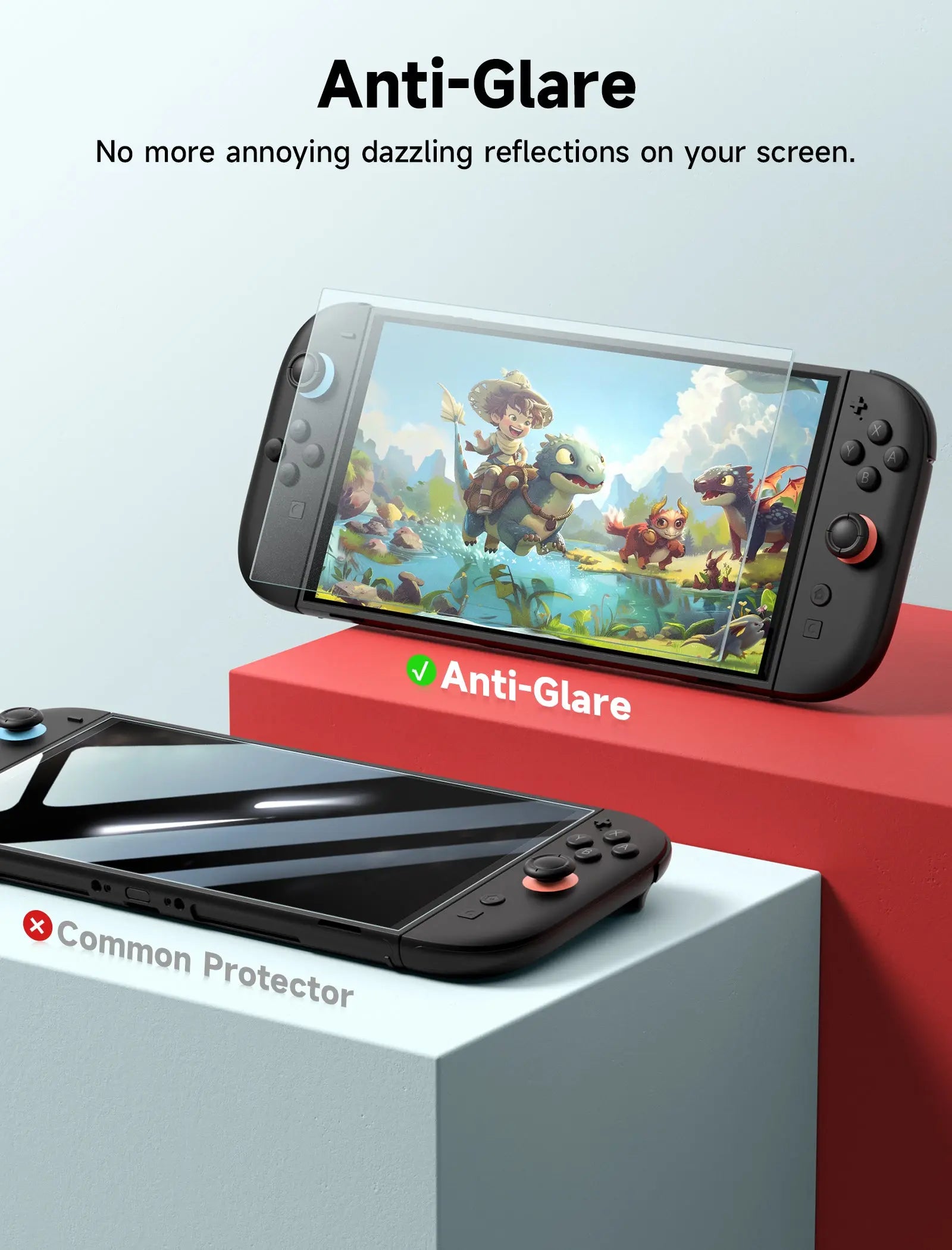 JSAUX [2 Pack] Anti-Glare Tempered Glass Screen Protector for Nintendo Switch 2 (GP0124A) Tech House Singapore