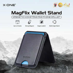 X-One Magflix Wallet Stand Magnetic Kickstand Phone Wallet | Made from Vegan Leather Tech House Singapore