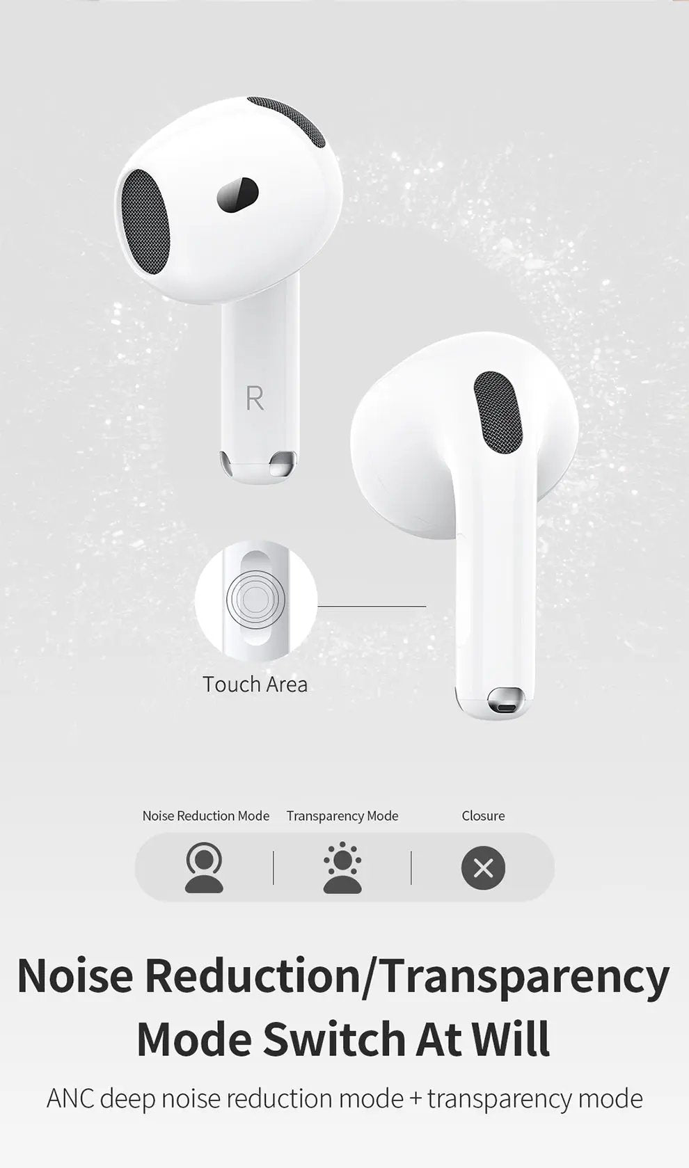 Recci TWS Wireless Earphone ANC G600C Pro Tech House Singapore