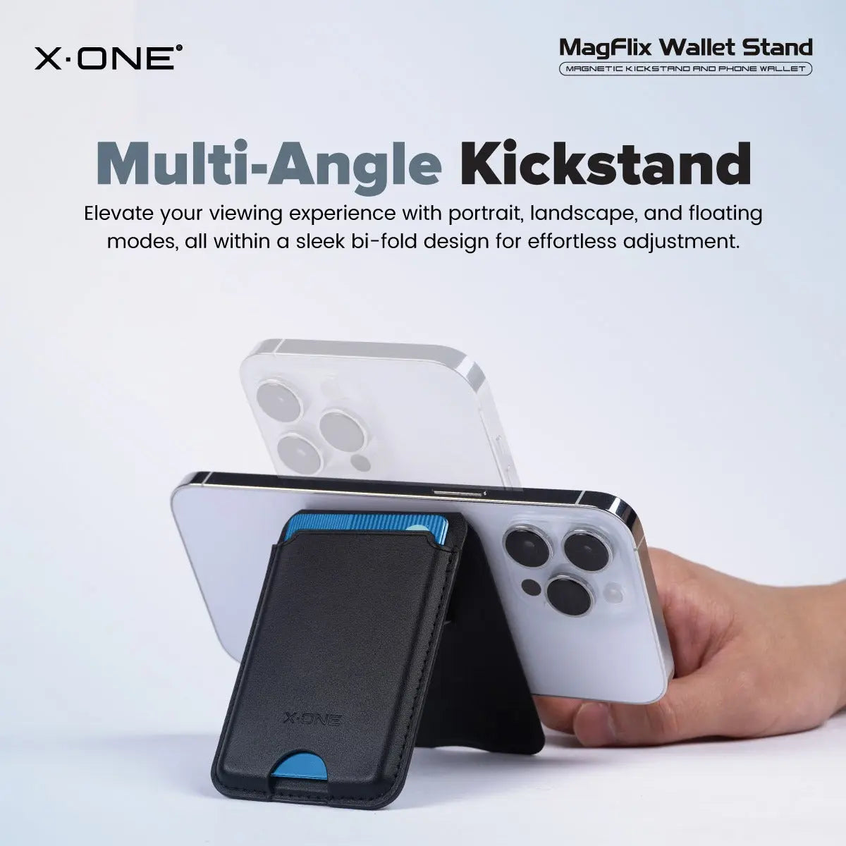 X-One Magflix Wallet Stand Magnetic Kickstand Phone Wallet | Made from Vegan Leather Tech House Singapore