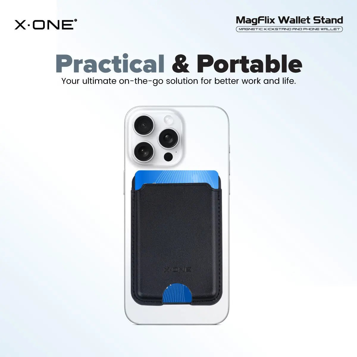 X-One Magflix Wallet Stand Magnetic Kickstand Phone Wallet | Made from Vegan Leather Tech House Singapore