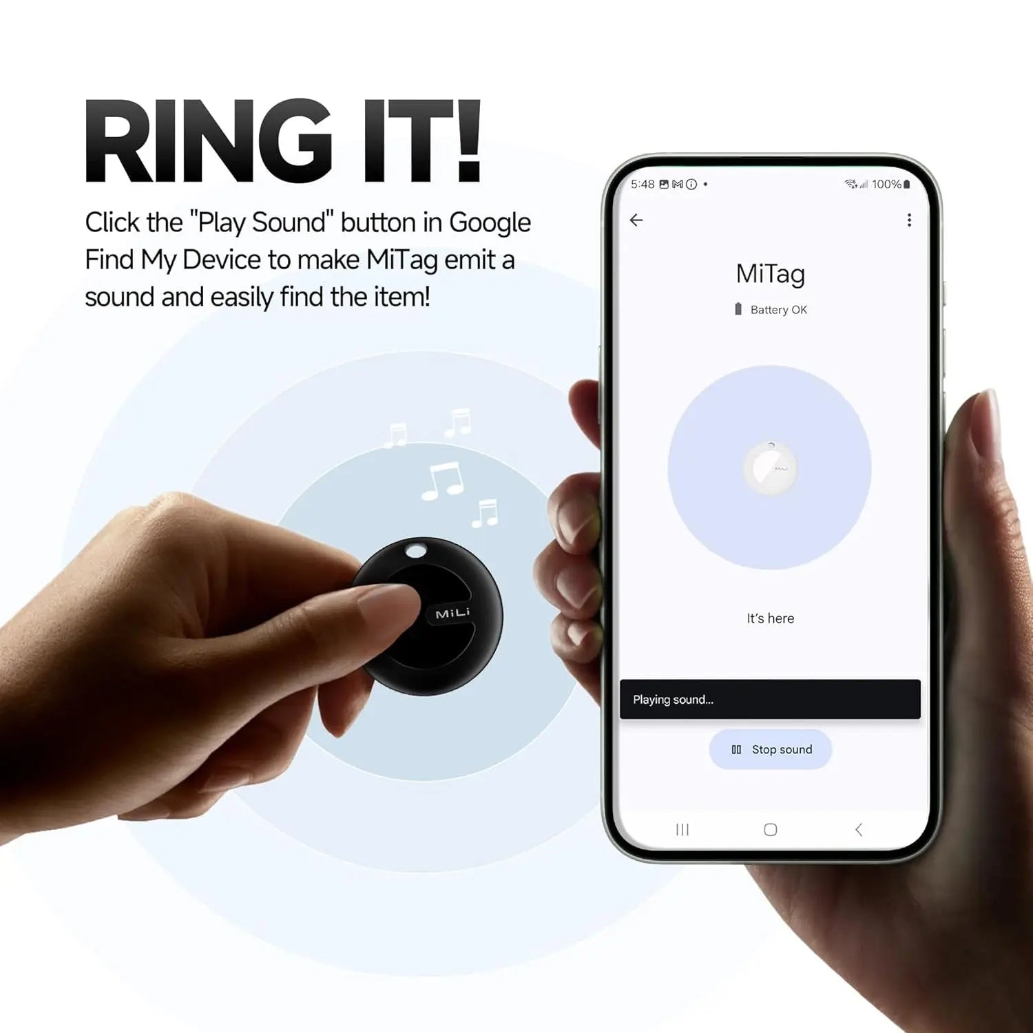 MiLi MiTag Bluetooth Item Finder (IOS & Android Compatible) Key Finder, Luggage Locator, Pet Position and more (HD-P16) MiLi Singapore