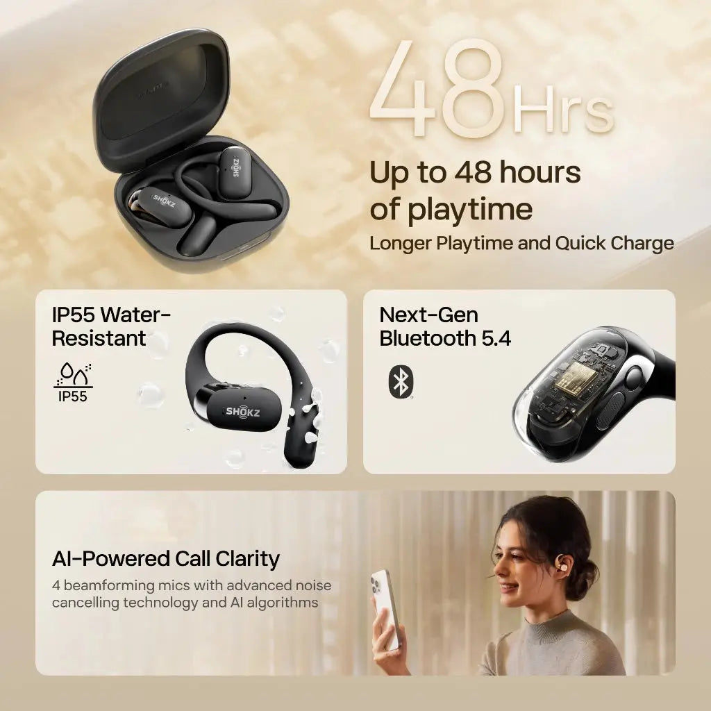SHOKZ OpenFit 2+ Open-Ear True Wireless Bluetooth Earbuds T920-ST Tech House Singapore