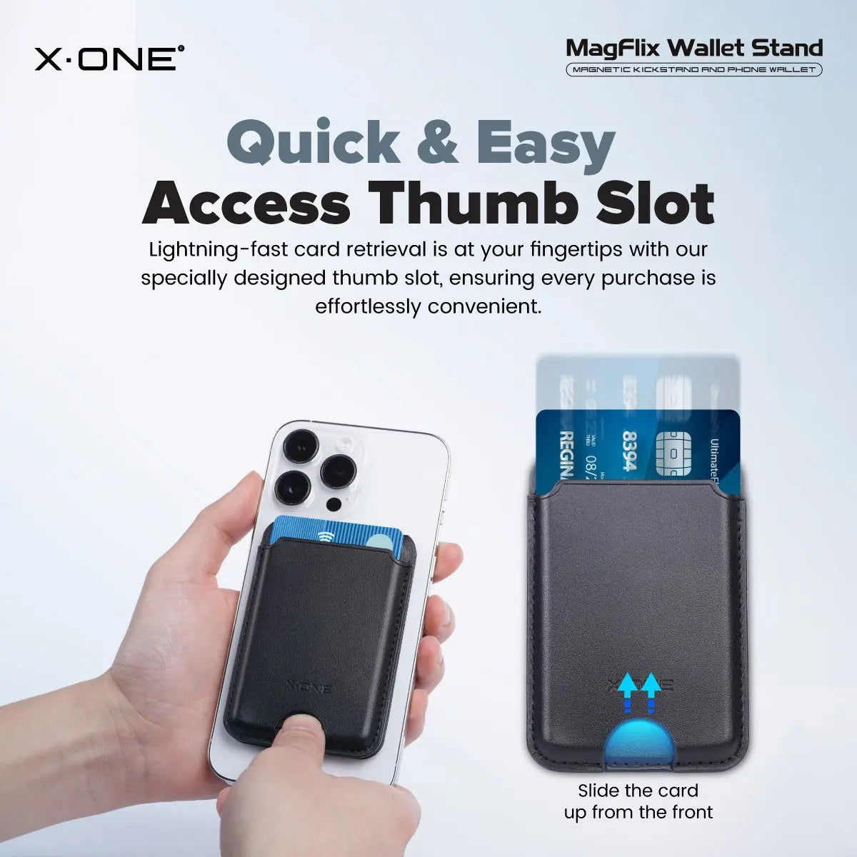 X-One Magflix Wallet Stand Magnetic Kickstand Phone Wallet | Made from Vegan Leather Tech House Singapore