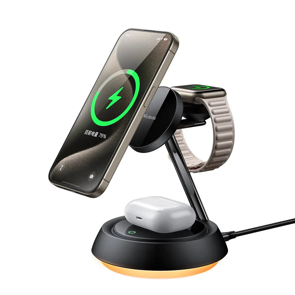 Mcdodo 3-in-1 Magnetic Wireless Charging Stand with Night Light CH-4952 Mcdodo Singapore