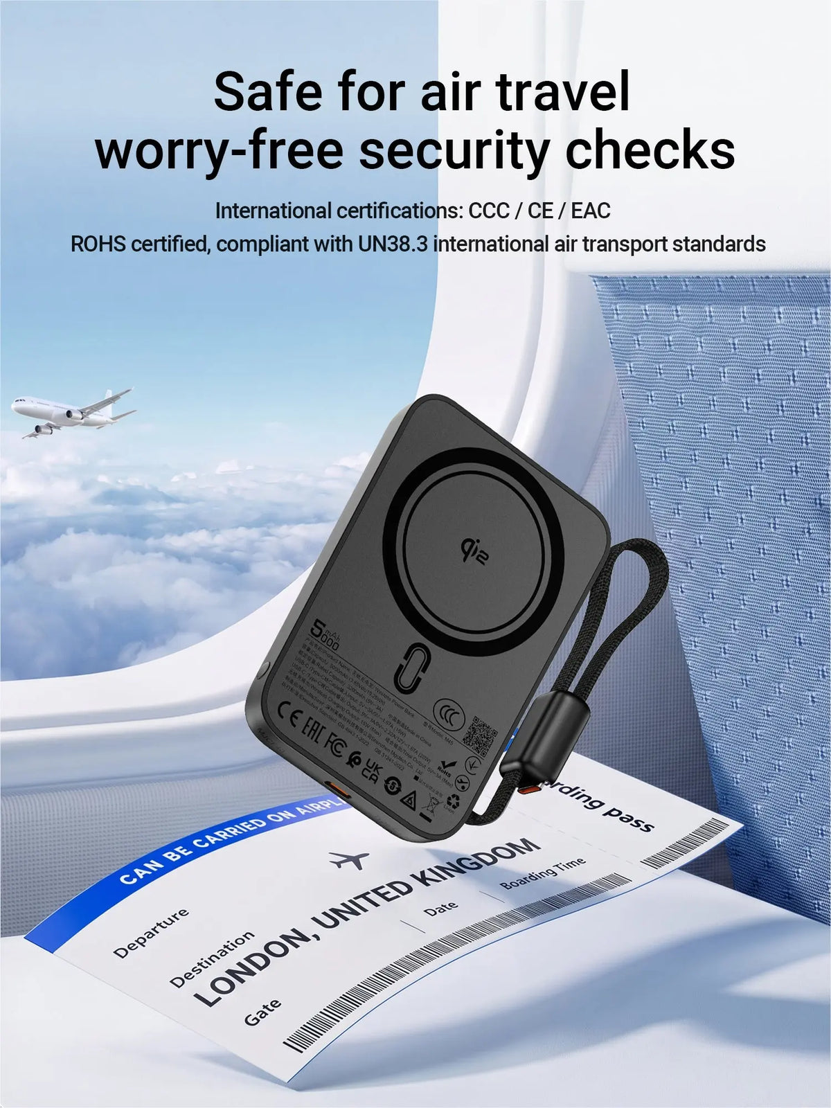 Acefast M45 5000mAh PD 20W Qi2 Magnetic Wireless Charging Power Bank with Cable [CCC Certified] Tech House Singapore