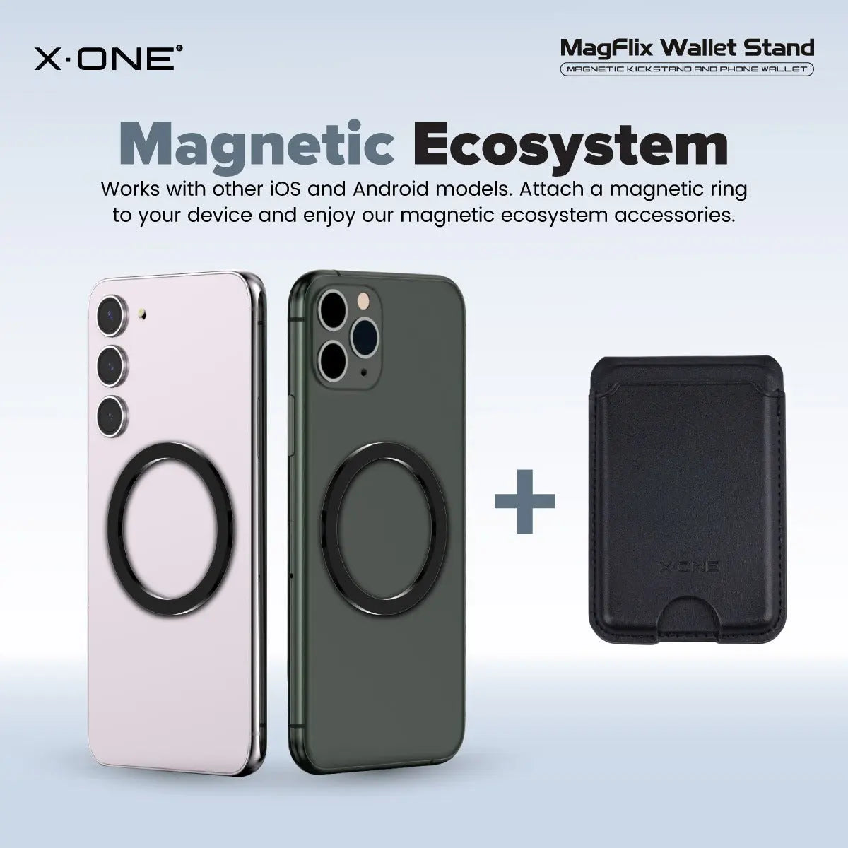 X-One Magflix Wallet Stand Magnetic Kickstand Phone Wallet | Made from Vegan Leather Tech House Singapore