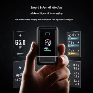 CUKTECH 6 Charger Ultra with Smart Display 100W GaN Fast Charging Multi Port USB-C Wall Charger AD653U-UK Tech House Singapore