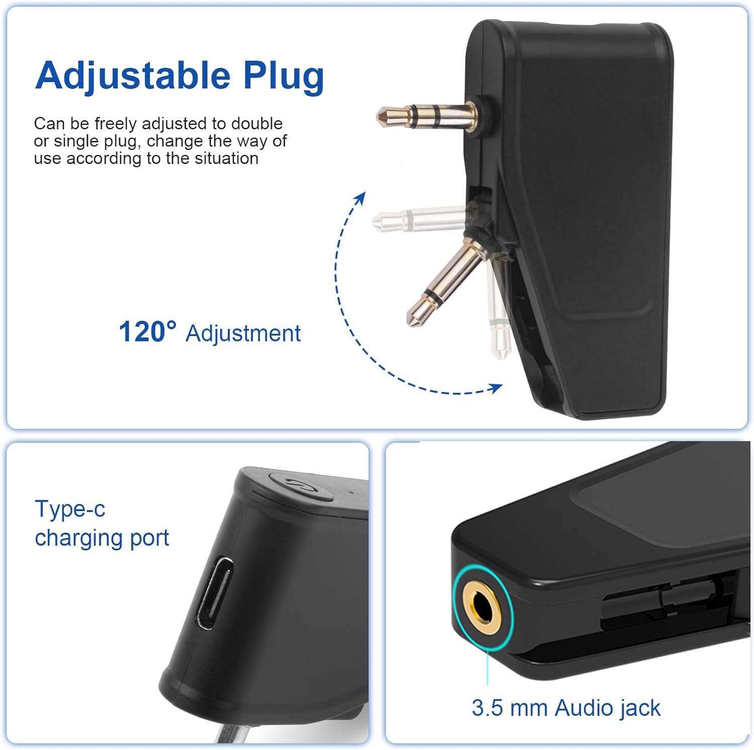 Airplane Headphone Adapter Bluetooth Flight Adapter BA01A Anker