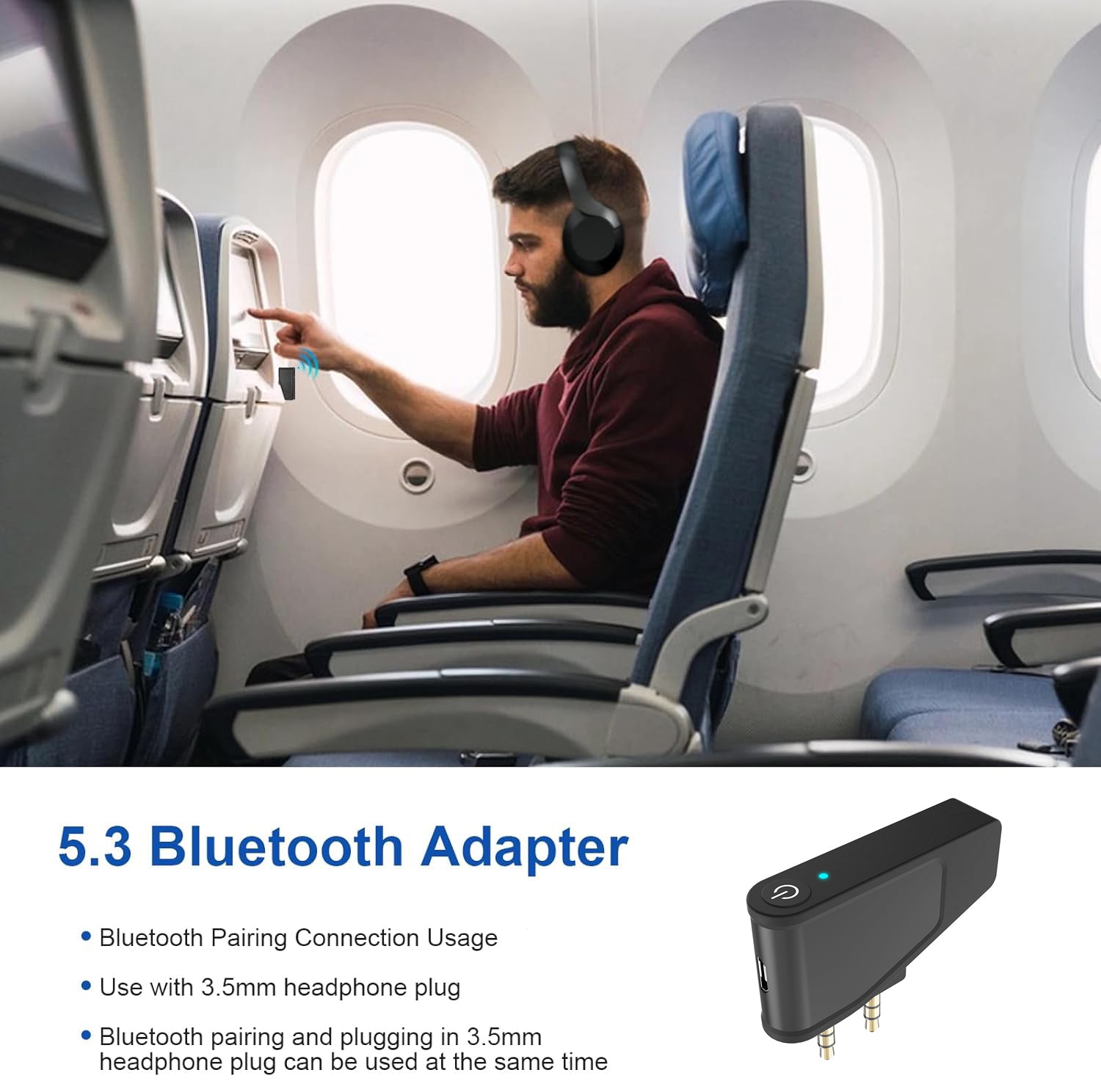 Airplane Headphone Adapter Bluetooth Flight Adapter BA01A Anker