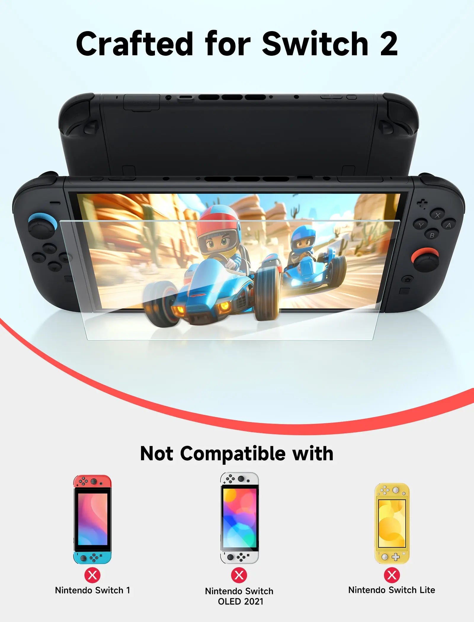 JSAUX [2-Pack] HD Tempered Glass Screen Protector for Nintendo Switch 2 (GP0123A) Tech House Singapore