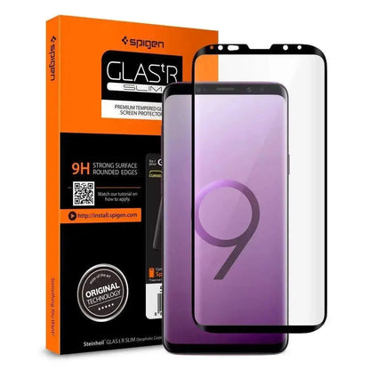 Spigen [1 Pack] Galaxy S9 Plus Screen Protector GLAS.tR Curved Black HD Spigen Singapore