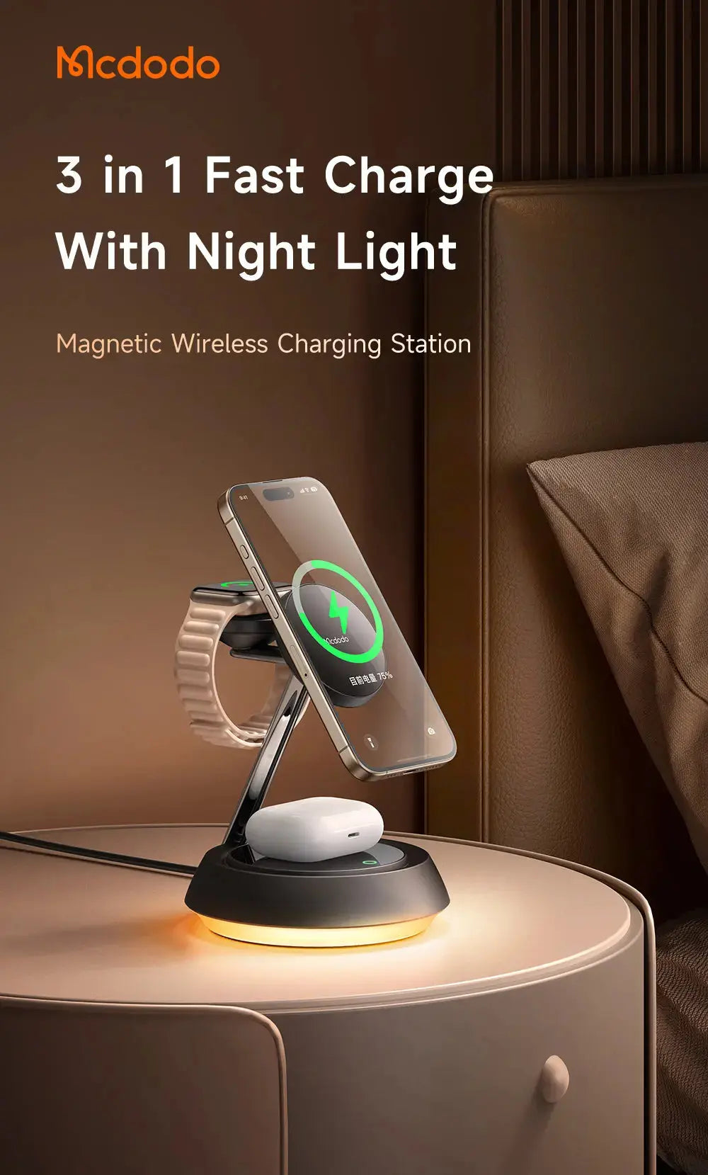 MCDODO Wireless Charger 3 in 1 Stand Magnetic CH-4952 Mcdodo Singapore