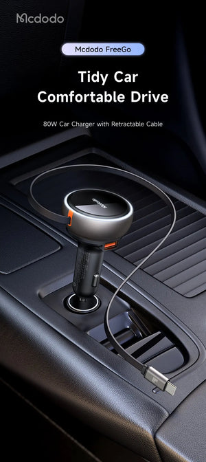 MCDODO Car Charger 80W Built-in 80cm C Cable CC-4850 Mcdodo Singapore