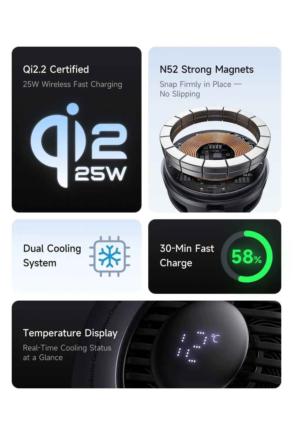 MCDODO Wireless Charger Cooled Qi2.2 Magnetic CH-8410 Tech House Singapore