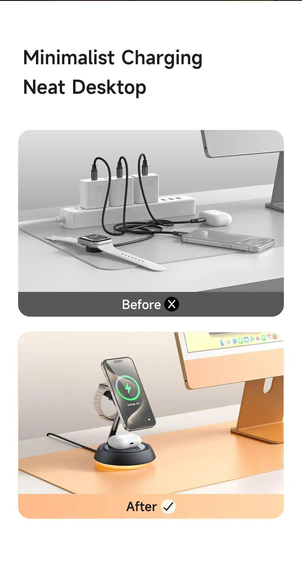 MCDODO Wireless Charger 3 in 1 Stand Magnetic CH-4952 Mcdodo Singapore