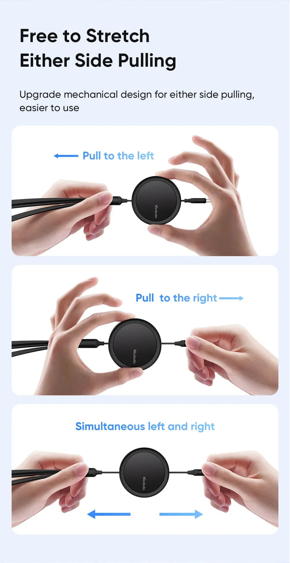 MCDODO Cable 3 in 1 Retract 1.2M CA-7256 Mcdodo Singapore