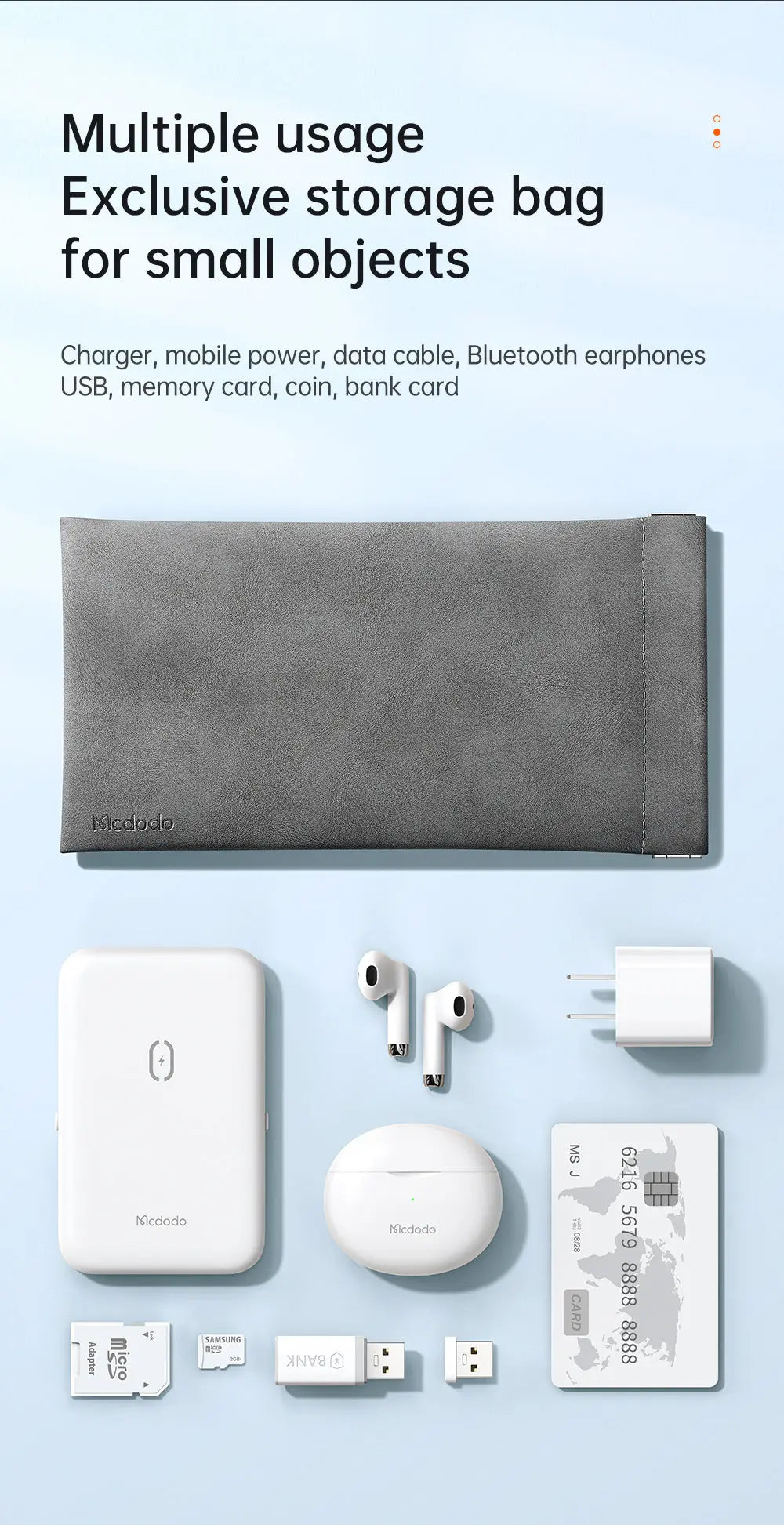 MCDODO Stow Bag for Accessory 10*19.5cm CB-1240 Mcdodo Singapore