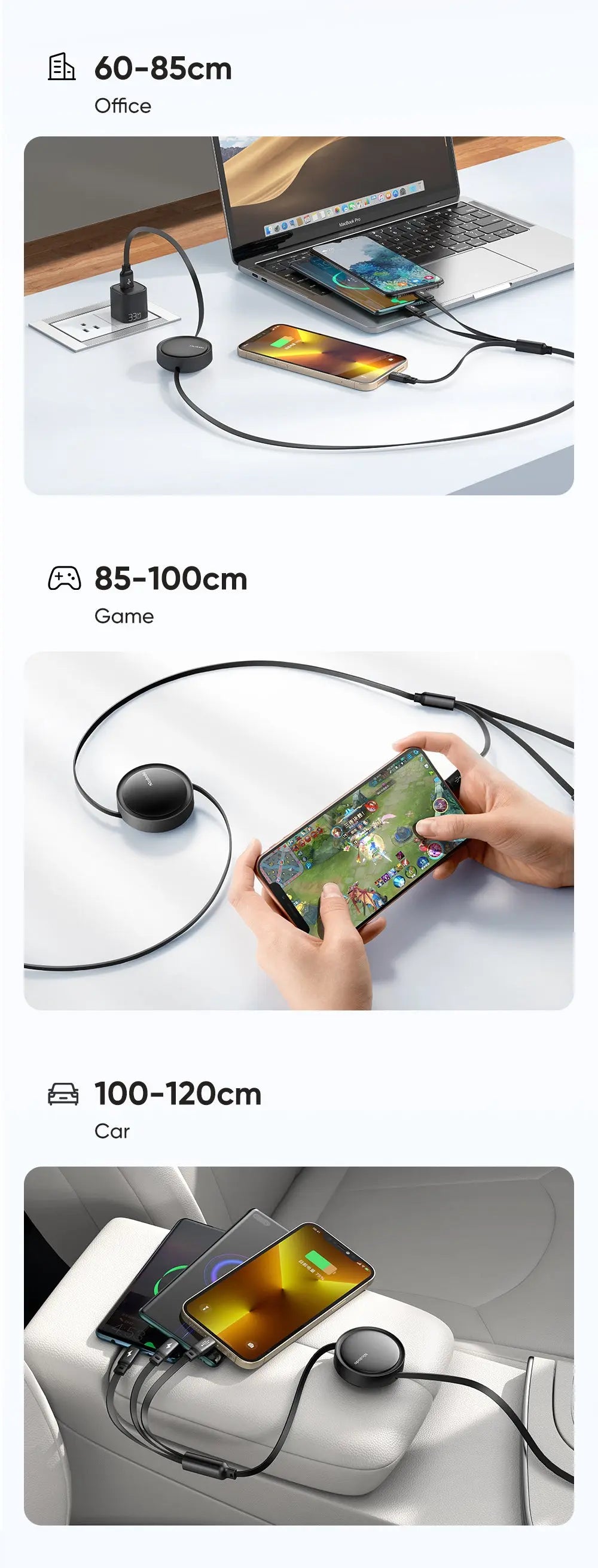 MCDODO Cable 3 in 1 Retract 1.2M CA-7256 Mcdodo Singapore