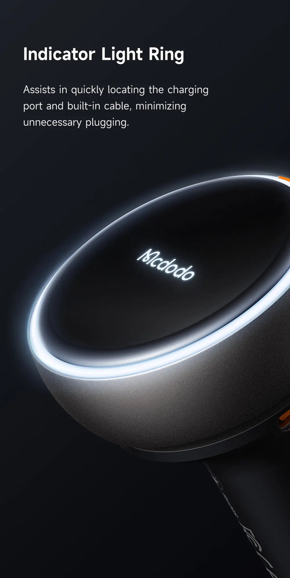 MCDODO Car Charger 80W Built-in 80cm C Cable CC-4850 Mcdodo Singapore