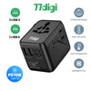 77digi 70W 3 Type-C + 2 USB Travel Adapter WWA70 - Jet Black