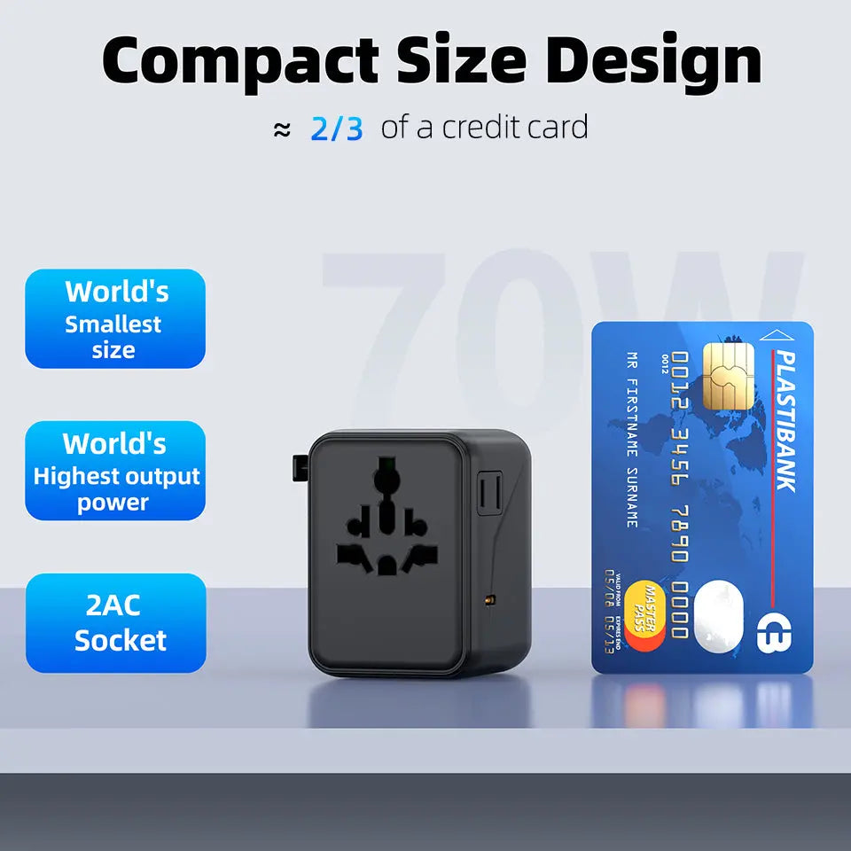 77digi 70W 3 Type-C + 2 USB Travel Adapter 1006SDV 77digi Singapore