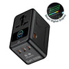OLLOES GaN 100W Universal Travel Adapter with Smart Digital Display - Black