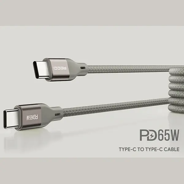 Recci USB C to USB C Cable Magnetic Nylon 1M PD 65W Cable RS23CC Tech House Singapore