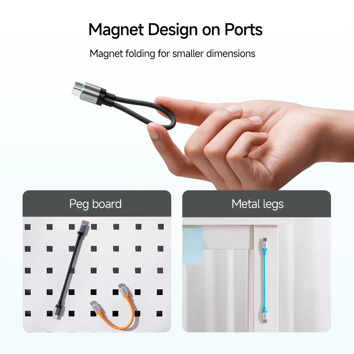 CUKTECH CP Braided 6A USB-C to C Cable 240W Fast Charging 6A 15cm 480Mbps Magnetic Ports CTC615S Tech House Singapore