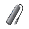 Acefast J18 6-in-1 USB-C Hub 4K 60Hz HDMI PD 90W Fast Charging Docking Station SD/TF Card Reader Multi-Port Hub - Metal Grey