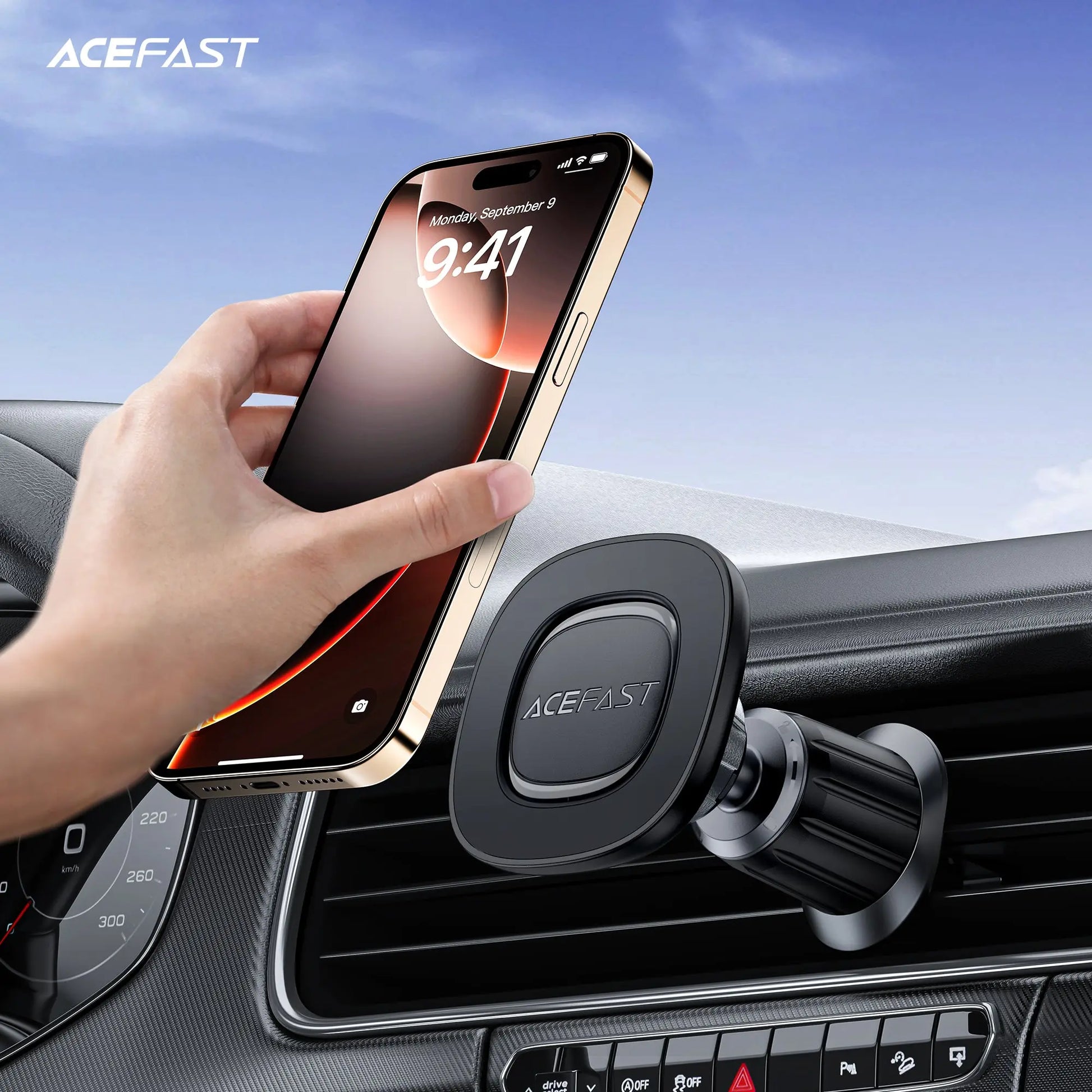 Acefast D44 Magnetic Air Vent Car Mount Phone Holder Strong Stable Grip Smartphone Holder Tech House Singapore