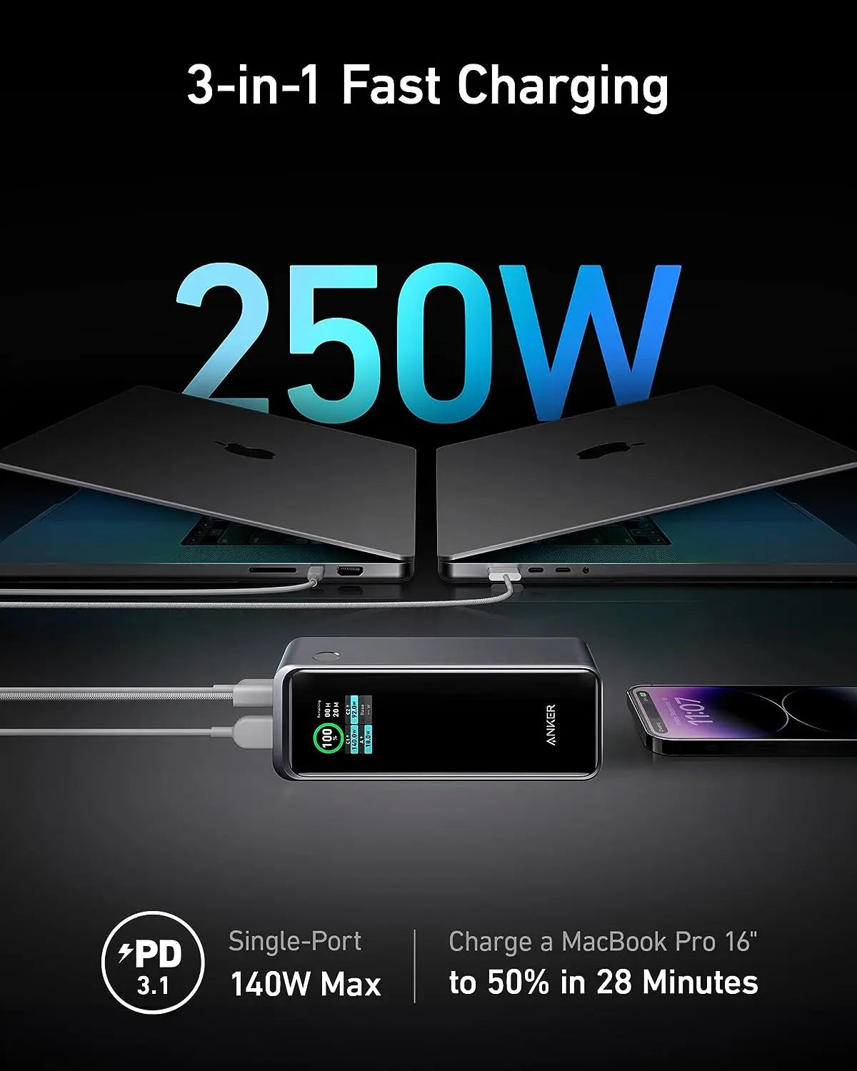 Powercore Prime 27,650mAh 3-Port 250W Portable Charger A1340 - Anker Singapore