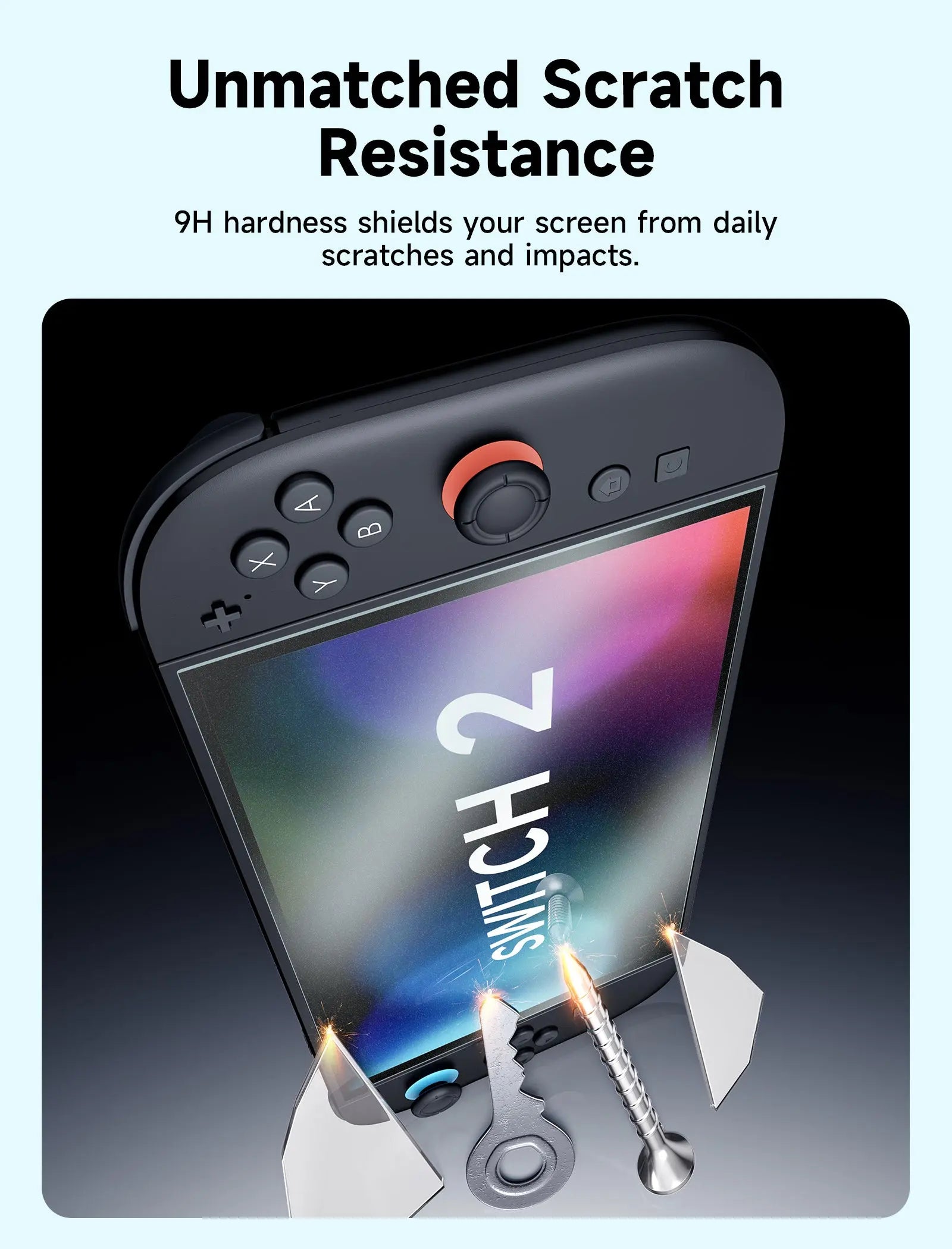 JSAUX [2 Pack] Anti-Glare Tempered Glass Screen Protector for Nintendo Switch 2 (GP0124A) Tech House Singapore