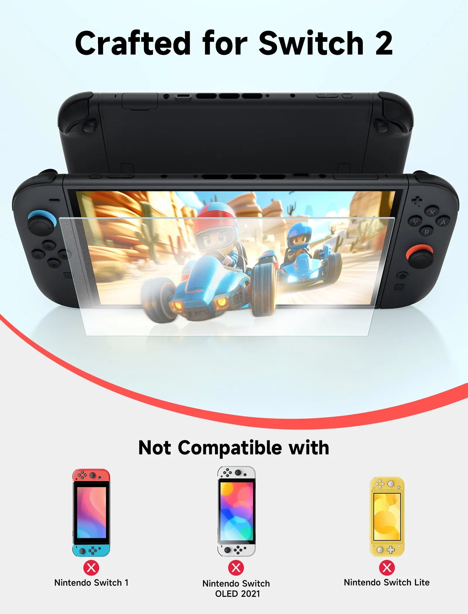 JSAUX [2 Pack] Anti-Glare Tempered Glass Screen Protector for Nintendo Switch 2 (GP0124A) Tech House Singapore