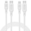 [2 Pack] Spigen DuraSync USB C to Lightning Cable (1m) - White