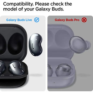 Spigen [2 Pack] Galaxy Buds Live Shine Shield Metal Silver Sticker Spigen