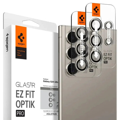 Spigen [2 Pack] Galaxy S24 Ultra Camera Lens Protector EZ Fit Optik Pro Spigen