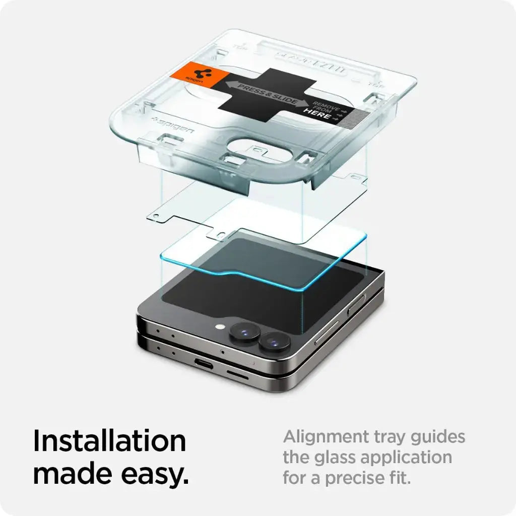 Spigen [2 Pack] Galaxy Z Flip 6 Tempered Glass EZ Fit Spigen