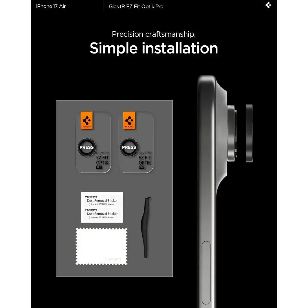 [2 Pack] iPhone Air Camera Lens Protector EZ Fit Optik Pro Spigen Singapore Singapore