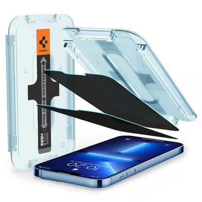 [2 Pack] Spigen iPhone 16e (2025)/ iPhone 14/13 Pro/13 Privacy Tempered Glass Glas.tR EZ Fit - Tech House - Singapore