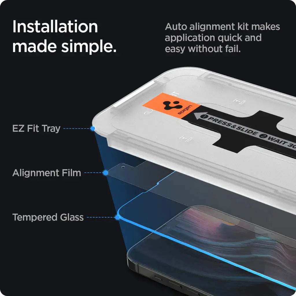 [2 Pack] Spigen iPhone 16e (2025)/ iPhone 14/13 Pro/13 Privacy Tempered Glass Glas.tR EZ Fit - Tech House - Singapore