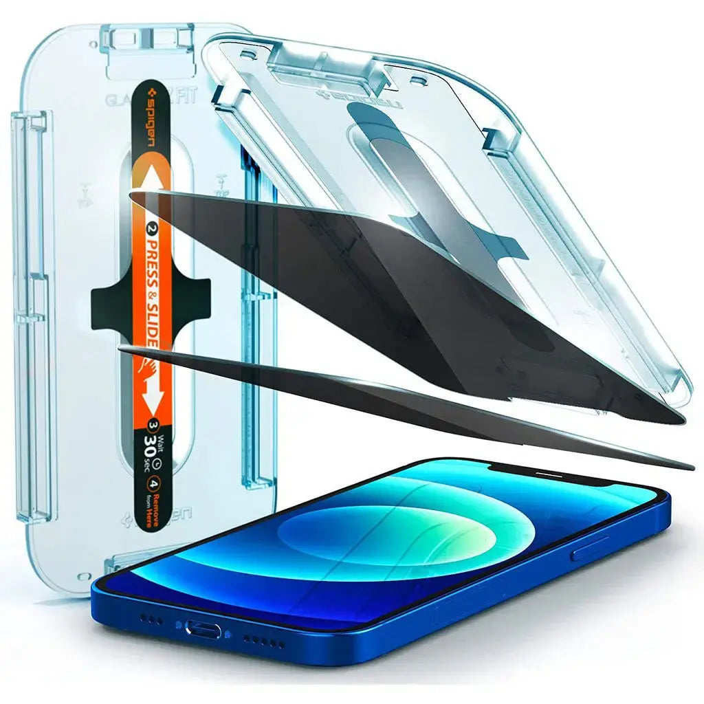 [2 Pack] Spigen iPhone 16e (2025)/ iPhone 14/13 Pro/13 Privacy Tempered Glass Glas.tR EZ Fit - Tech House - Singapore