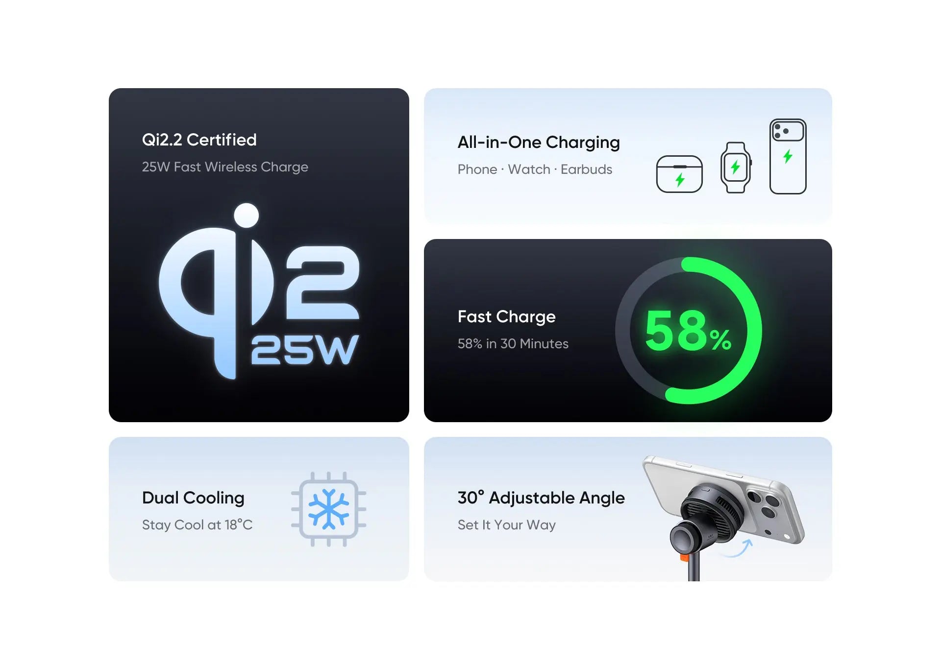 MCDODO Wireless Charger Cooled Qi2.2 3 in 1 Stand Magnetic CH-6170 Mcdodo Singapore