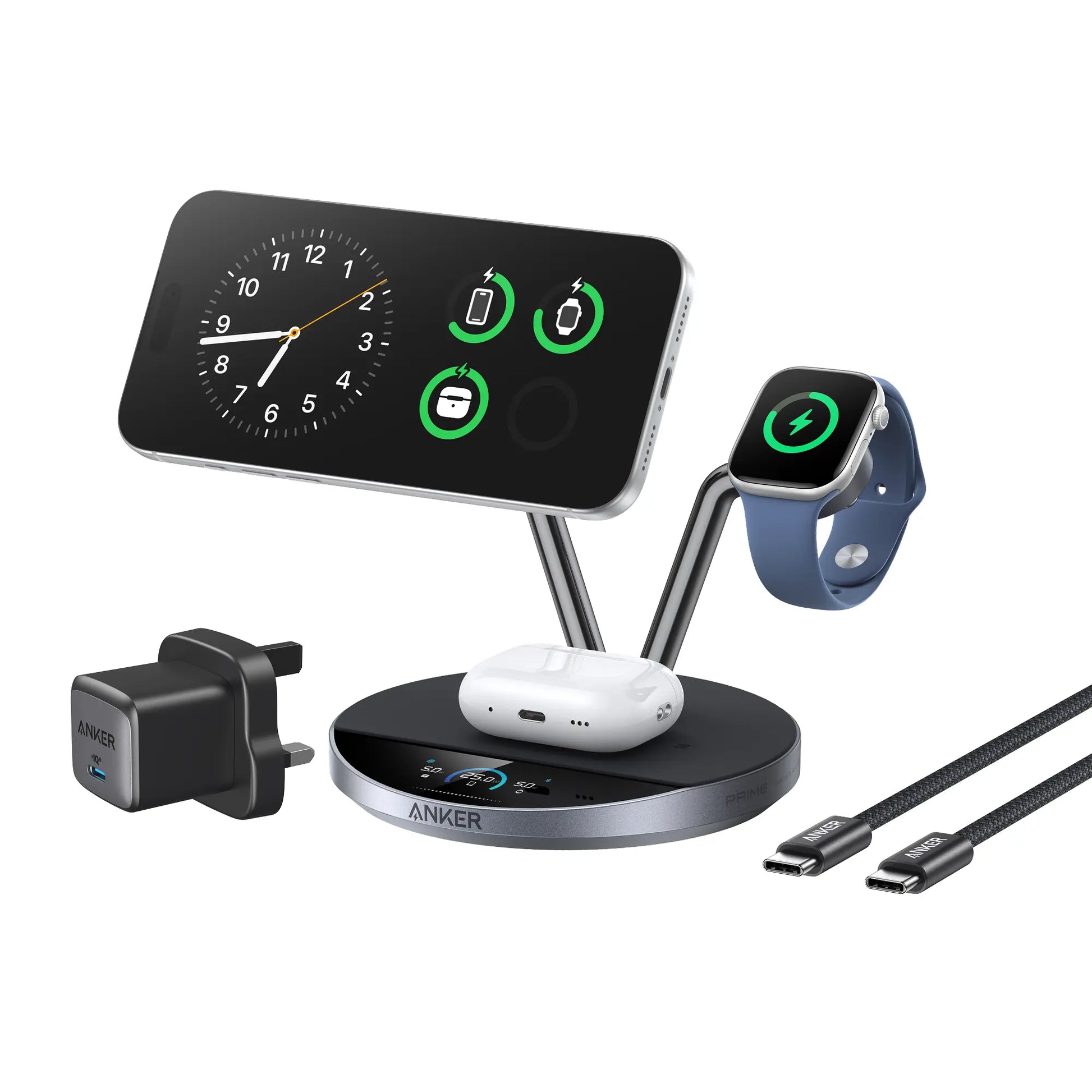 Anker Prime Wireless 3-in-1 Charging Station AirCool Dock Stand Magnetic Charger B25X7 Tech House Singapore