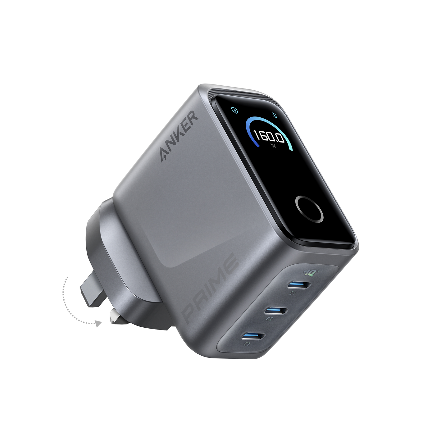 Anker Prime Charger 160W Fast Charging 3-Port USB C GaNPrime Charger A2687