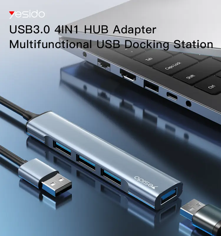 YESIDO 4 in 1 Functional USB Hub Adapter HB18 Tech House Singapore