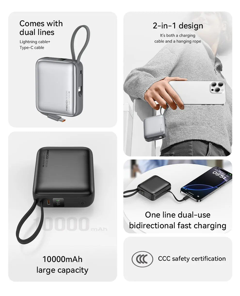 Recci 10000mAh Power Bank 20W (RPB-P62) Tech House Singapore